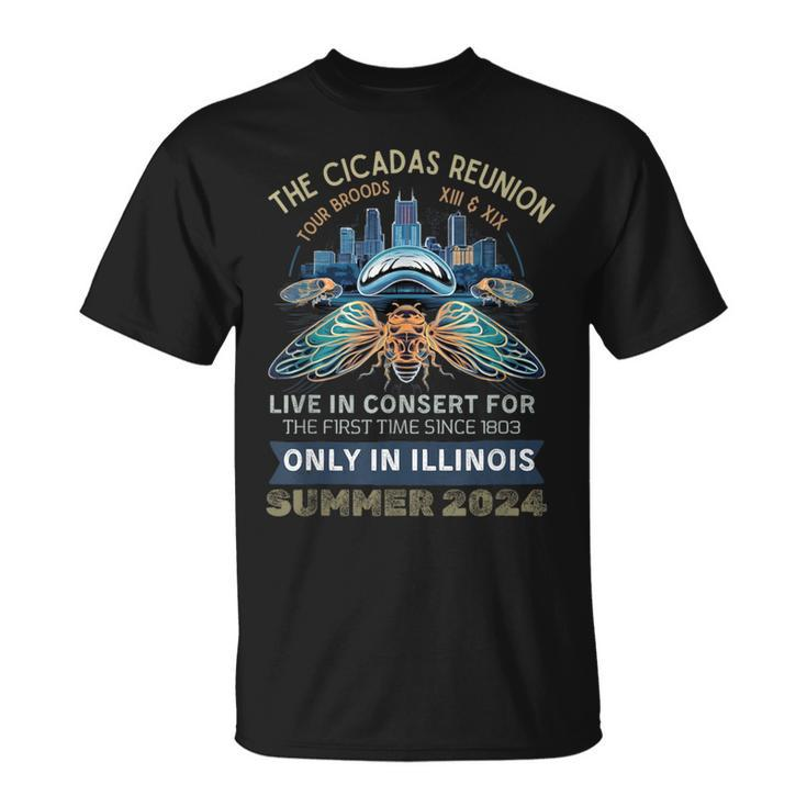 Cicada Concert Tour 2024 Illinois Cicada Broods T-Shirt