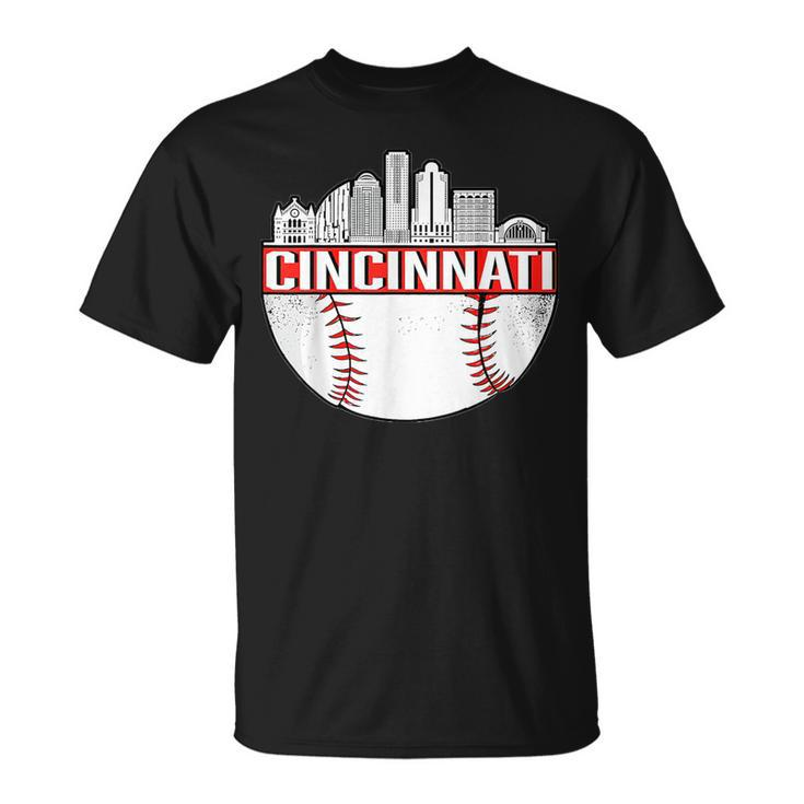 Cincinnati Vintage Baseball Distressed Gameday Retro T-Shirt