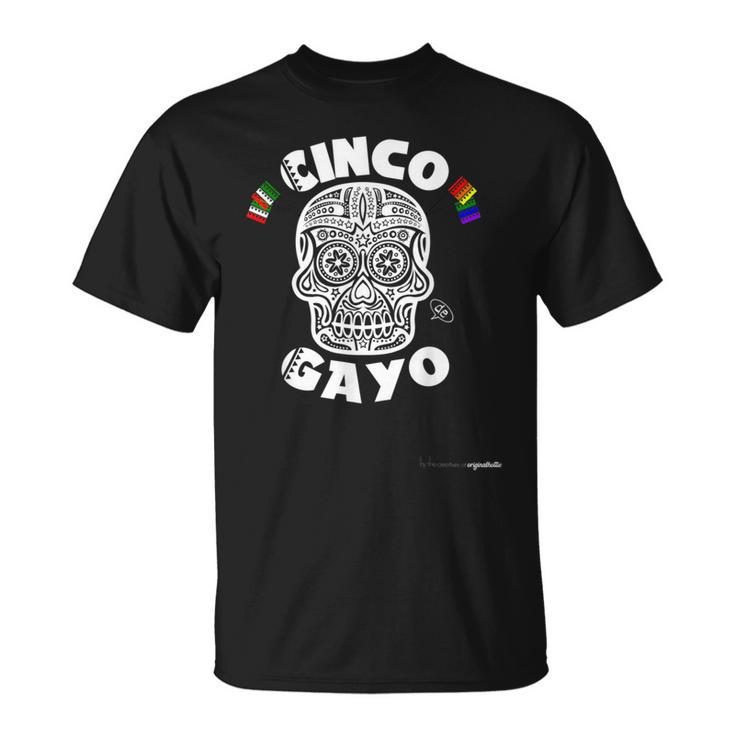 Cinco De Gayo Mayo Gay Pride Lgbt Skull Party Lesbian T-Shirt