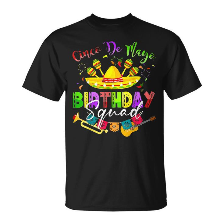 Cinco De Mayo Birthday Squad Cool Mexican Matching Family T-Shirt