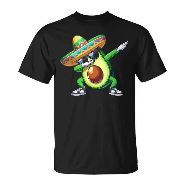 Cinco De Mayo Dabbing Avocado Mexican Sombrero T-Shirt