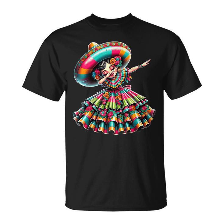 Cinco De Mayo Mexican Dabbing Woman Cinco De Mayo T-Shirt