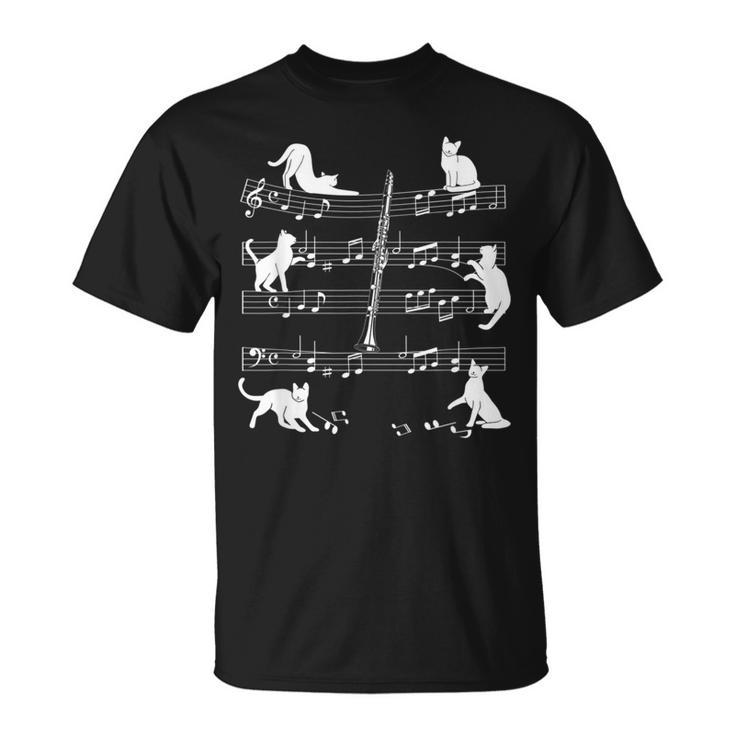 Clarinetist Cats For Cat Loving Clarinet Player T-Shirt