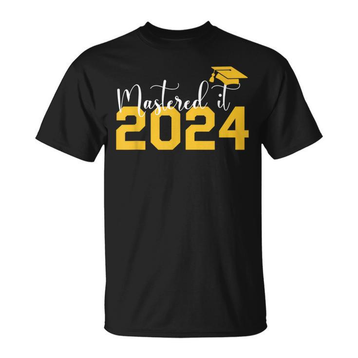 Class Of 2024 Mastered It College Masters Degree Graduation T-Shirt