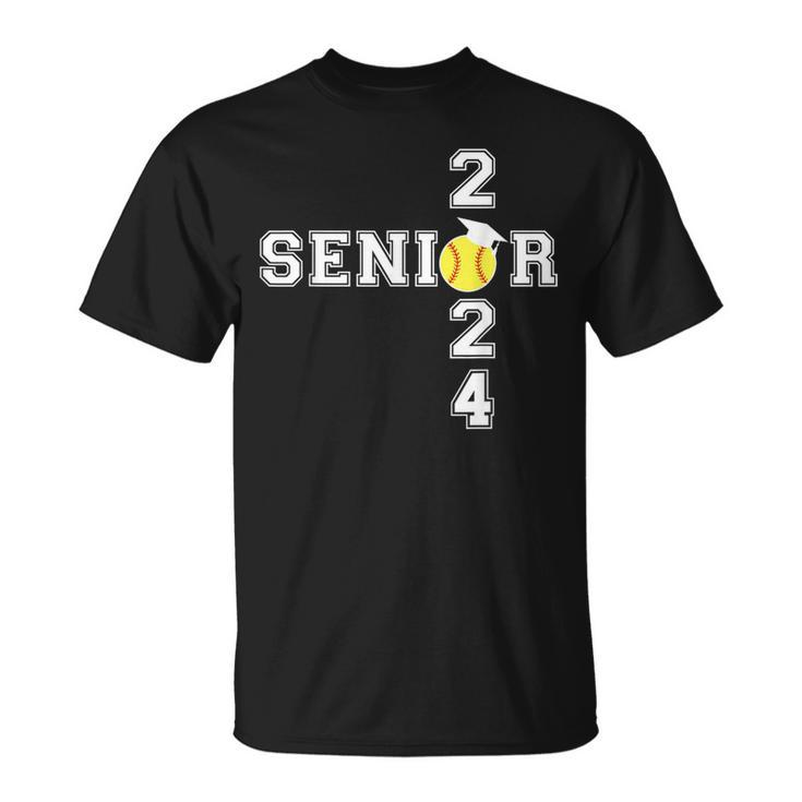 Class Of 2024 Senior Softball Player Graduation T-Shirt