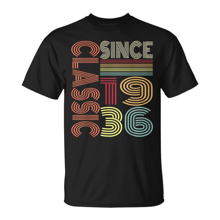 Classic Since 1936 Vintage Retro Style Birthday Graphic T-Shirt