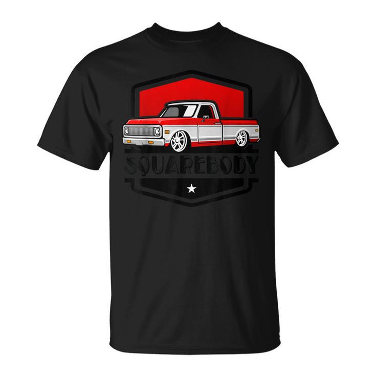 Classic Squarebody Pickup Truck Lowered Automobiles Vintage T-Shirt