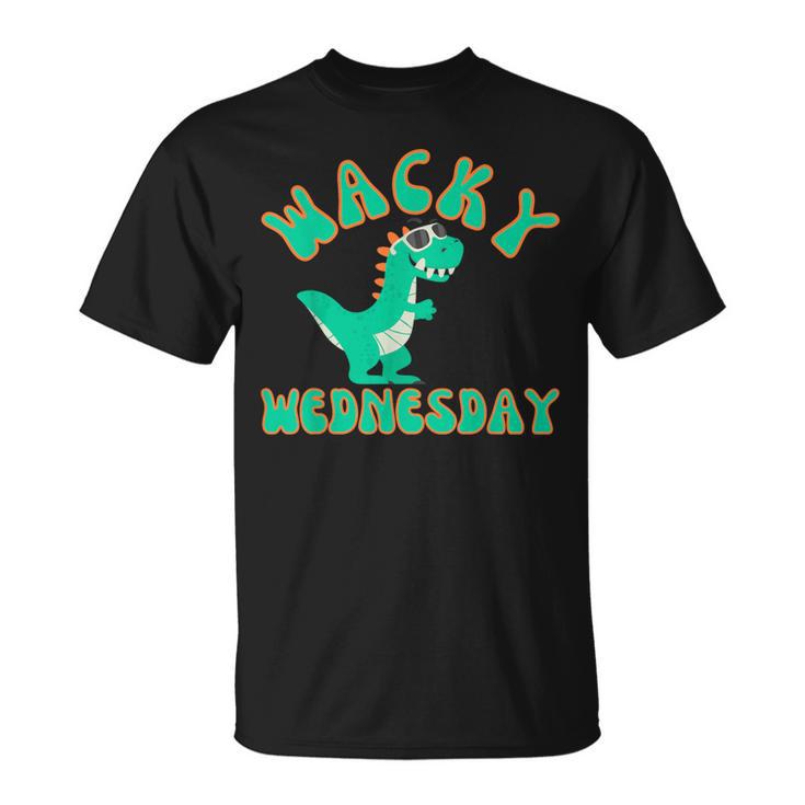 Classic Wacky Wednesday  Green Dinosaur Mismatch T-Shirt