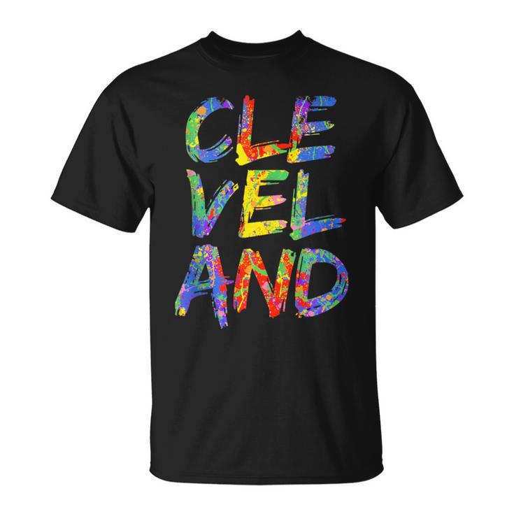 Cleveland Colorful Box City Pride Rainbow Cleveland T-Shirt