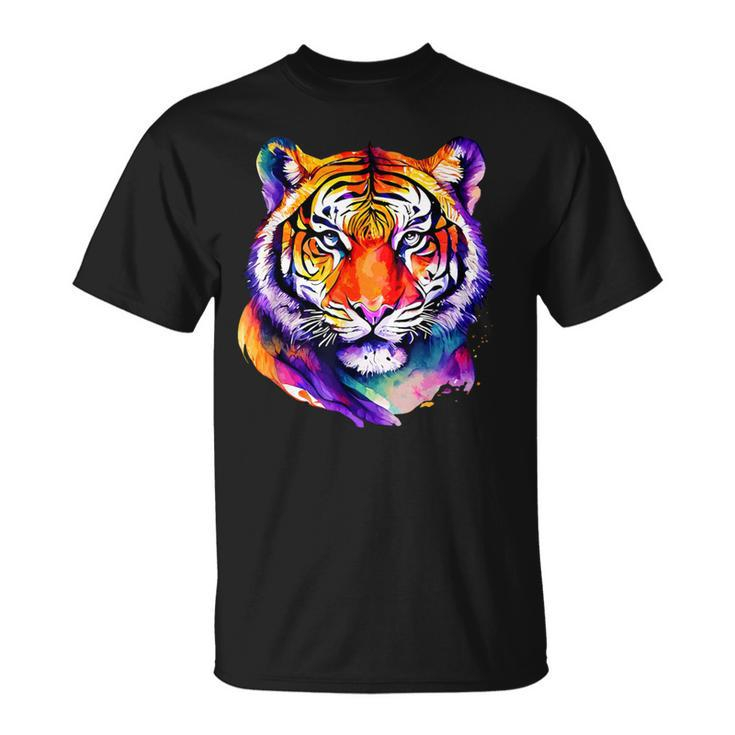 Colorful Tiger Face Neture Wild Animal Pet Lovers Men's T-Shirt