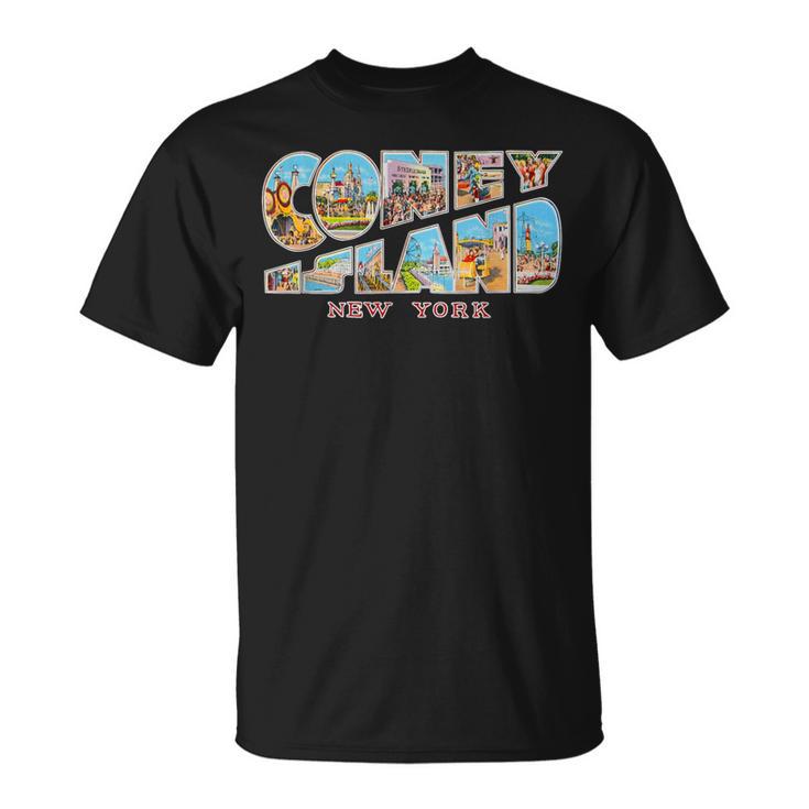 Coney Island New York Ny Vintage Retro Souvenir T-Shirt