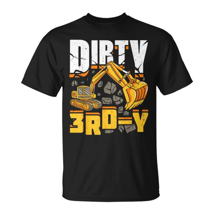 Construction 3Rd Birthday Boy Dirty 3Rd-Y Excavator T-Shirt