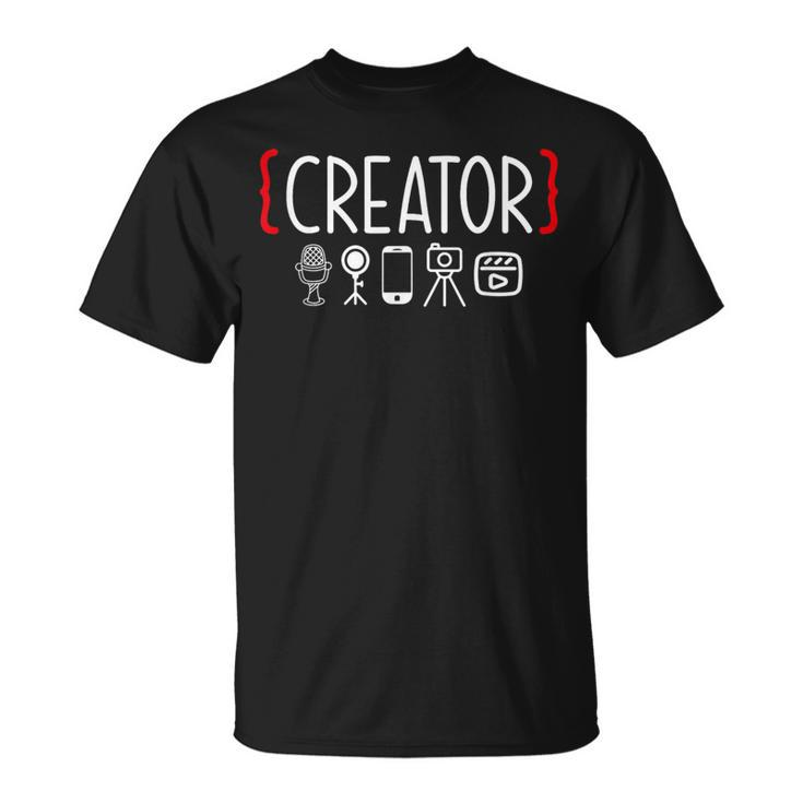 Content Creator Blogger Vlogger Influencer Creator T-Shirt