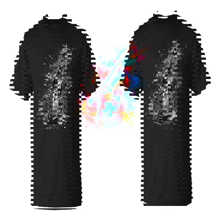 Contrabajista De Contrabajista De Arte Pop Colorido Camiseta unisex