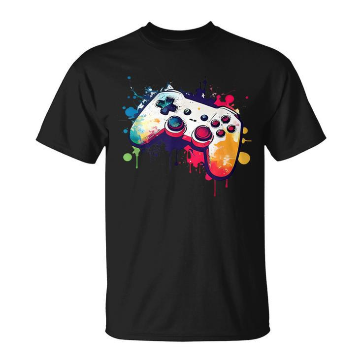 Control All The Things Video Game Controller Gamer Boys Men T-Shirt