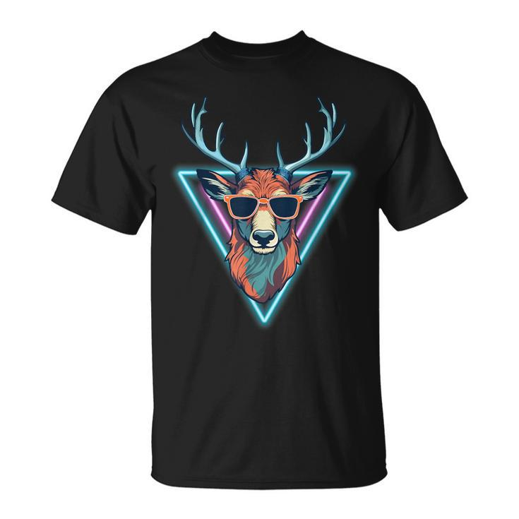 Cool Deer Animal Party Wear Sunglasses Vintage 70S 80S T-Shirt