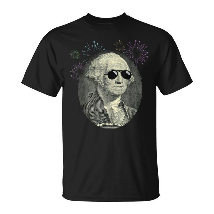 Cool George Washington With Sunglasses T 4Th July T-Shirt