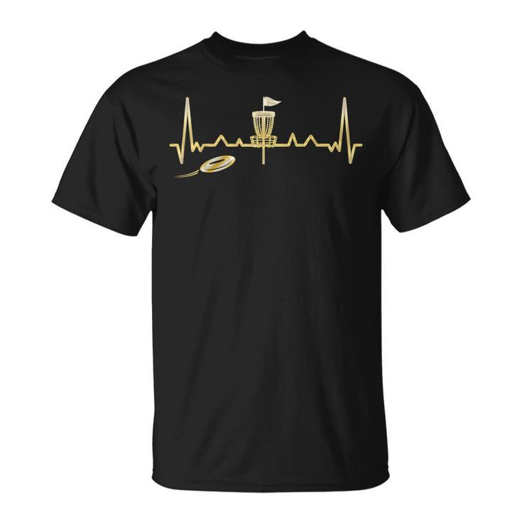 Cool Heartbeat Disc Golf Lovers With Flying Disc Disc Golf T-Shirt