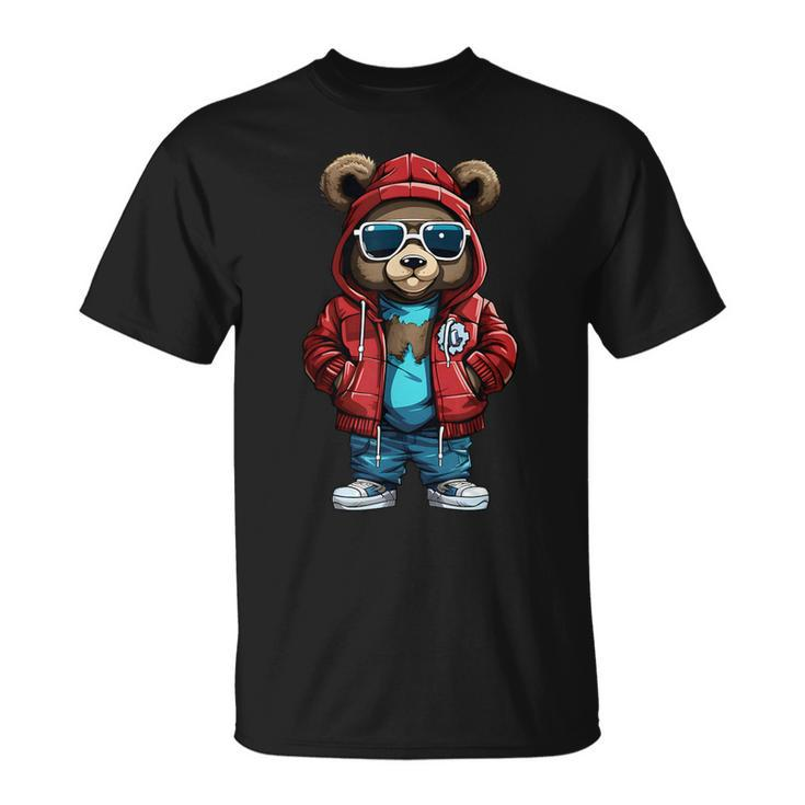 Cool Hip-Hop Bear Streetwear Graphic T-Shirt