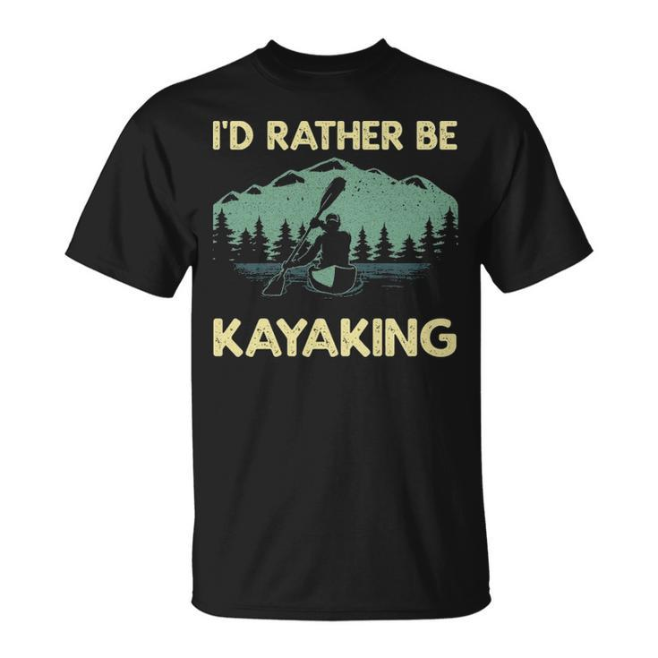 Cool Kayaking Art For Men Women Kayak Paddle Boating Kayaker T-Shirt