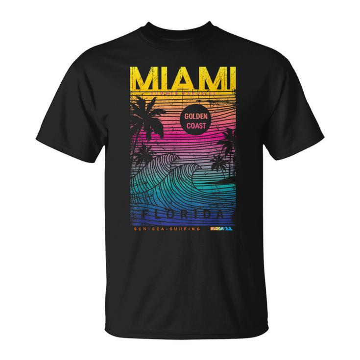 Cool Miami Beach Outfit Colorful Miami Graphic T-Shirt