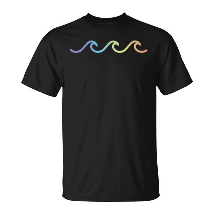 Cool Rainbow Wave Surf Culture T-Shirt