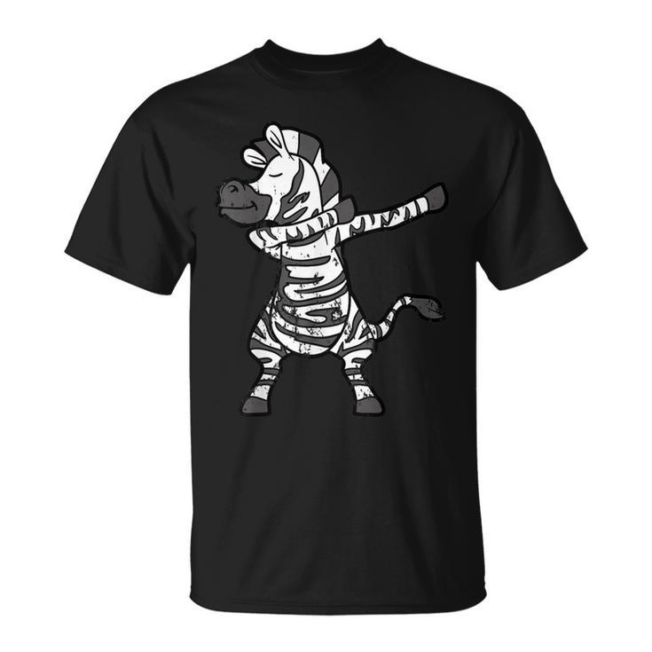 Cool Retro Vintage Grunge Style Dabbing Dab Zebra T-Shirt