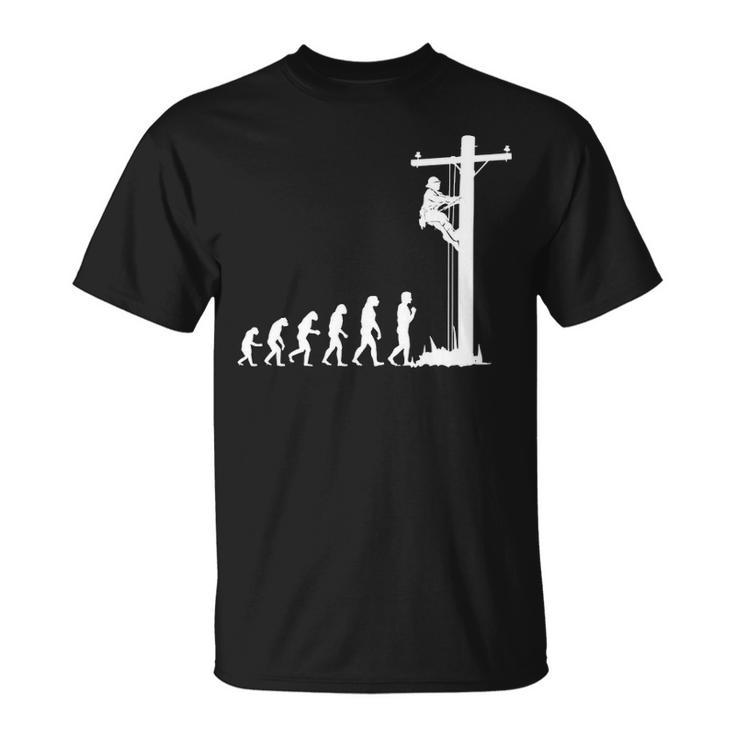 Cool Unique Evolution Of Lineman Electrician  T-Shirt