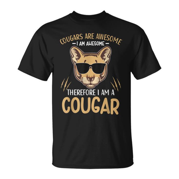 Cougars Are Awesome Cougar Lover Animal T-Shirt