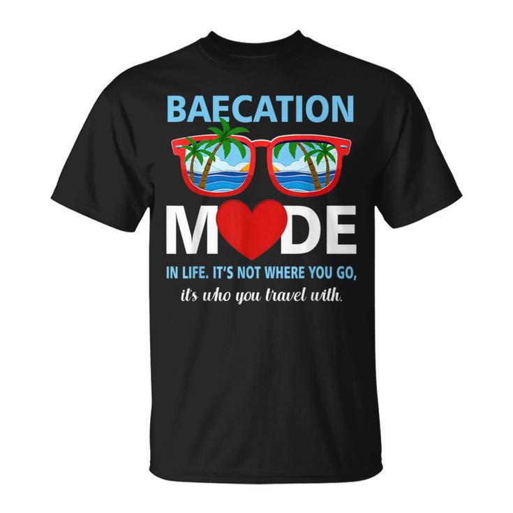 Couples Trip Matching Summer Vacation Baecation Mode-Vibes T-Shirt