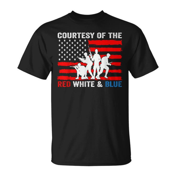 Courtesy Of The Red White And Blue Patriotic Us Flag T-Shirt