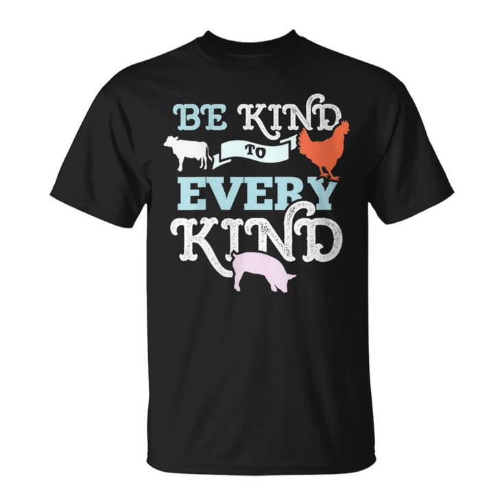 Cow Chicken Pig Support Kindness Animal Equality Vegan T-Shirt