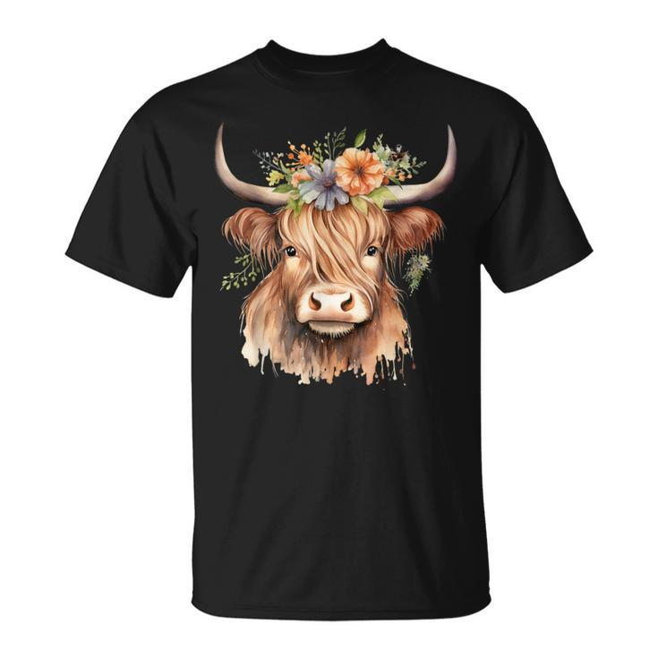 Cow Scottish Highland Cow Western Wear Highland Cow T-Shirt