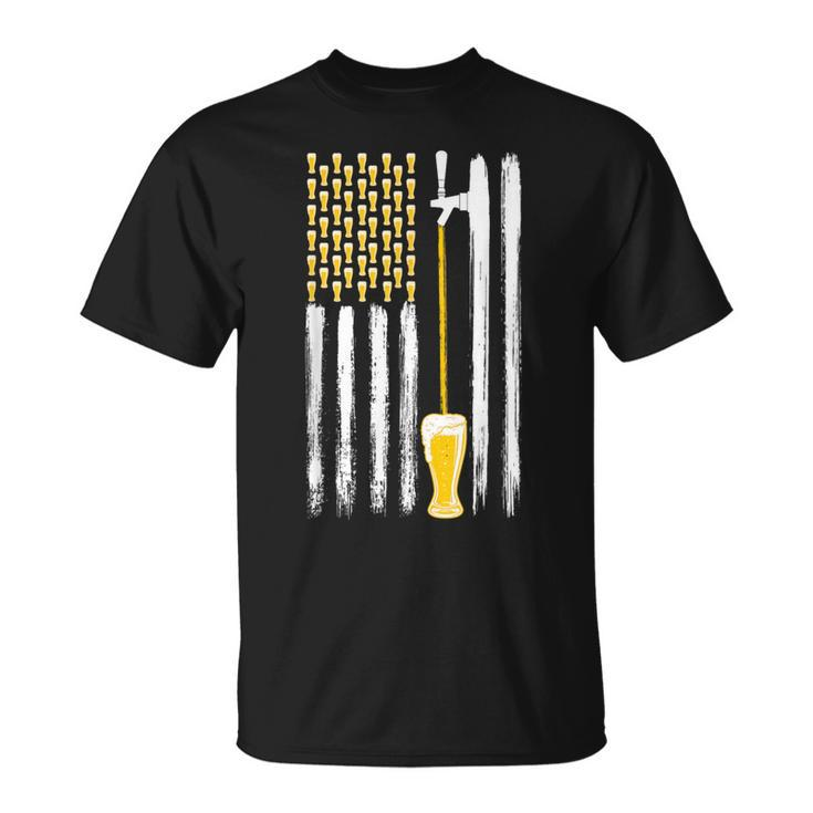 Craft Beer American Flag Usa 4Th July Alcohol Brew Brewery T-Shirt