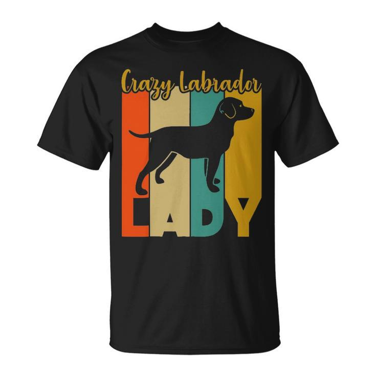 Crazy Labrador Retriever Lady Vintage T-Shirt