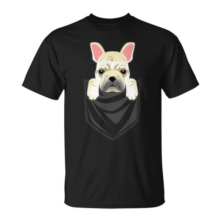 Cream French Bulldog Pocket Graphic Dog T-Shirt