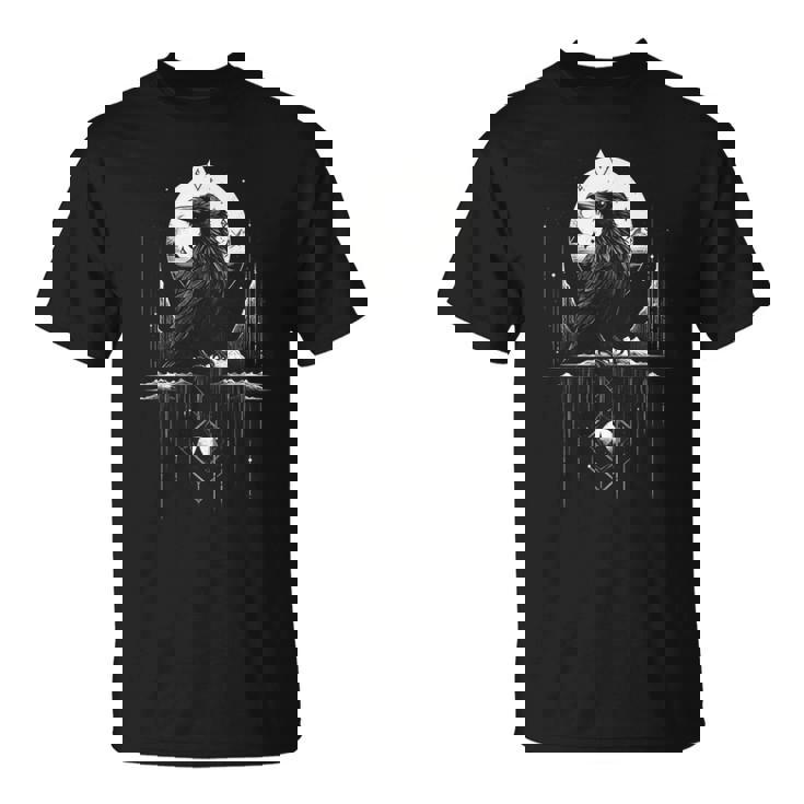 Cuervo Cuervo Pájaro Oscuro Brujería Presagios Camiseta unisex