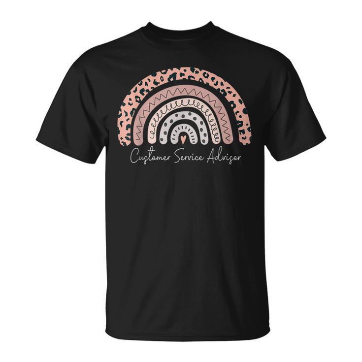 Customer Service Advisor Leopard Rainbow Appreciation T-Shirt