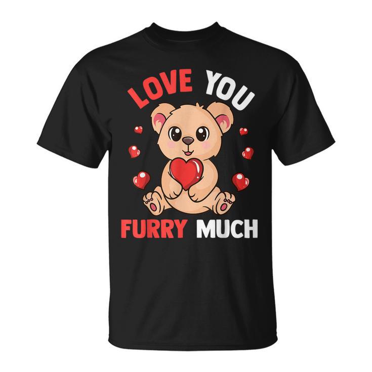 Cute Bear With Hearts For Girls Who Love Bears Valentine Day T-Shirt