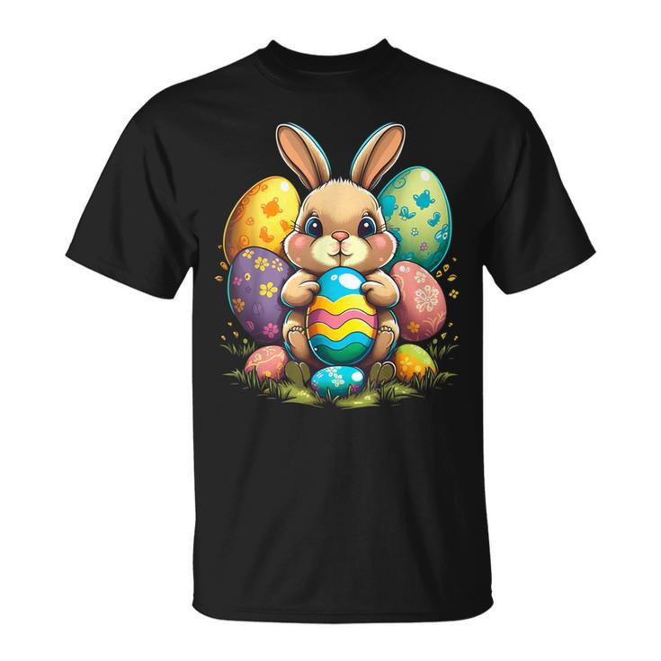 Cute Bunny Rabbit Happy Easter Egg T-Shirt