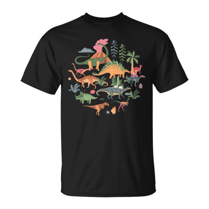 Cute Dinosaurs Illustration Dino Collection Classic T-Shirt