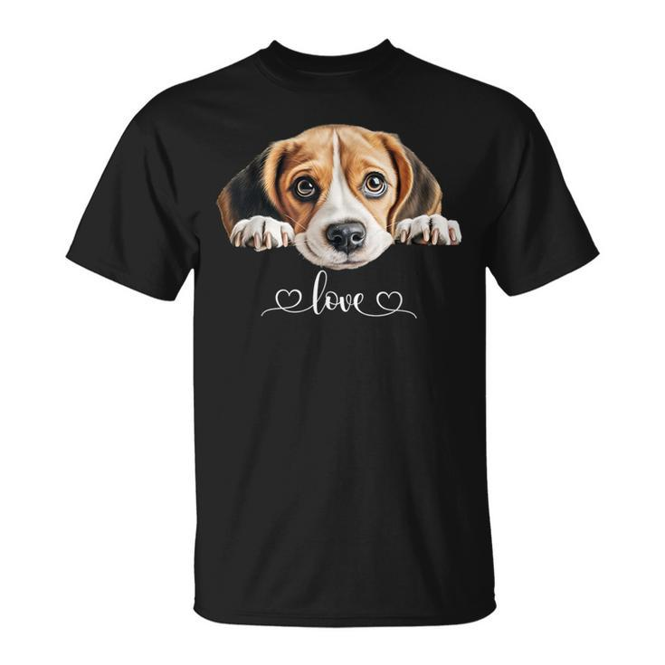 Cute Dog Graphic Love Beagle Puppy Dog T-Shirt