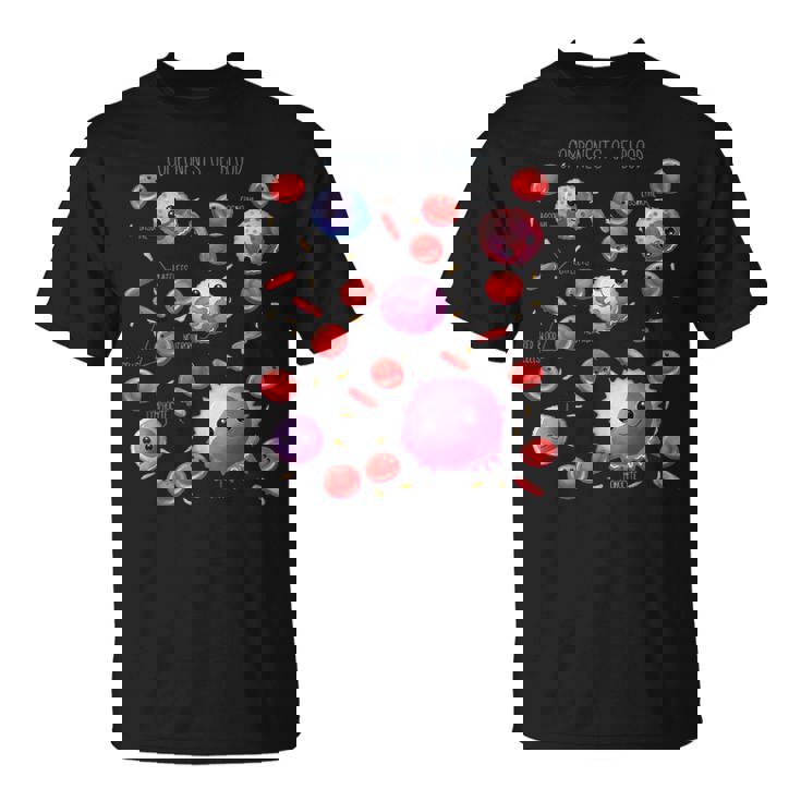 Cute White And Red Blood Cells Components Of Blood T-Shirt