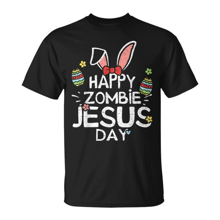 Cute Happy Zombie Jesus Day Easter Bunny For Women T-Shirt