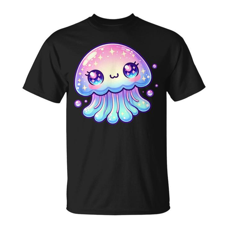 Cute Kawaii Jellyfish Anime Fun Blue Pink Sea Critter T-Shirt