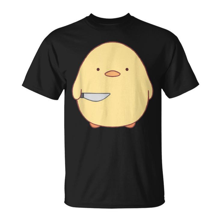 Cute Kawaii Stabby Duck With Knife T-Shirt