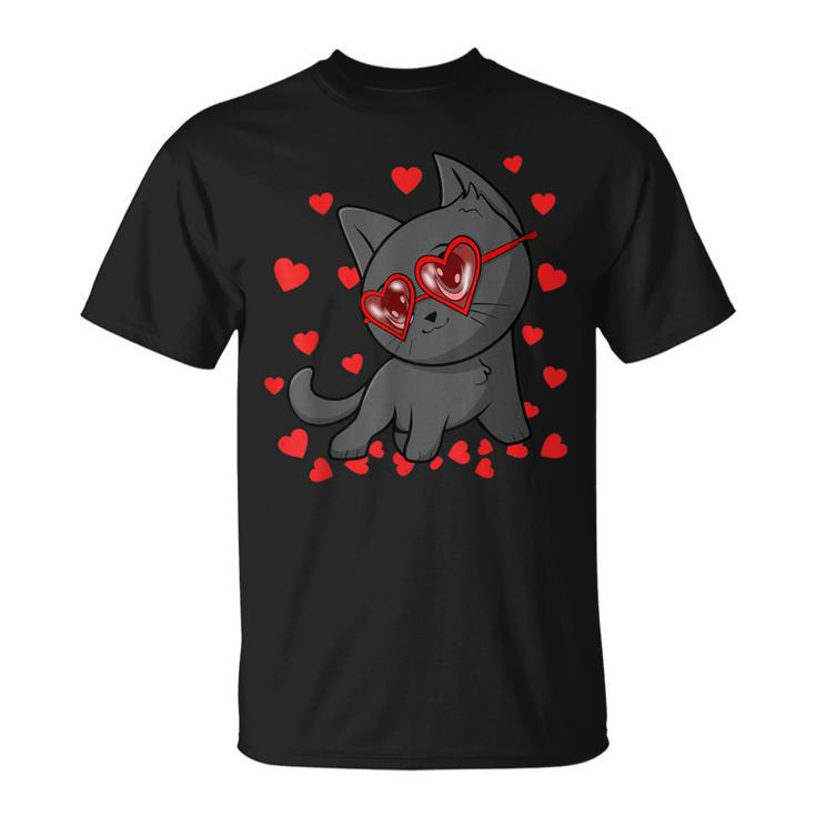Cute Kitten Vday For Kitty Lovers Cat Valentines Day T-Shirt