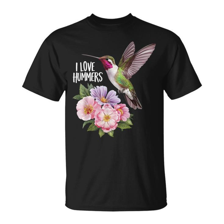 Cute I Love Hummers Colibri Hummingbird Retro Vintage Sunset T-Shirt