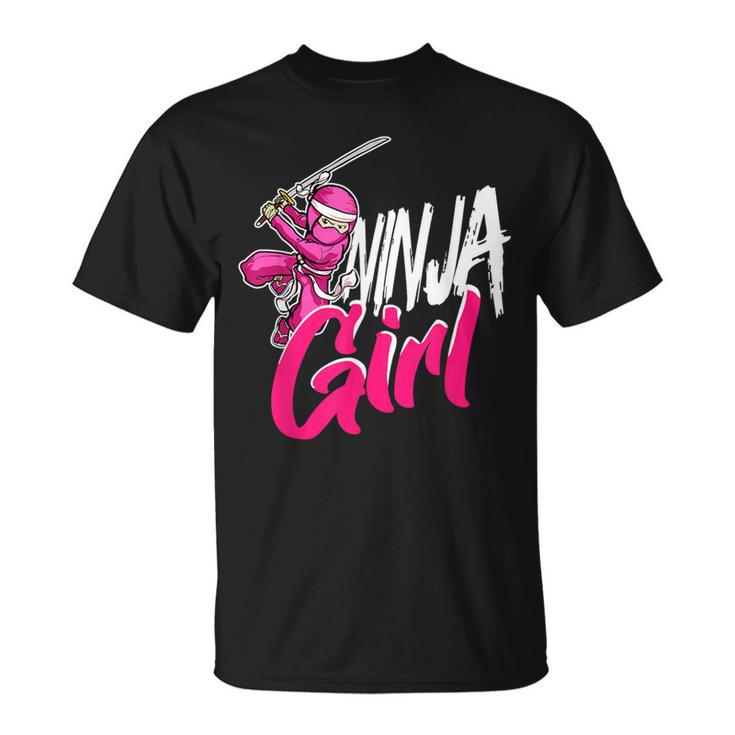 Cute Ninja Fighter Costume Ninja Girl T-Shirt