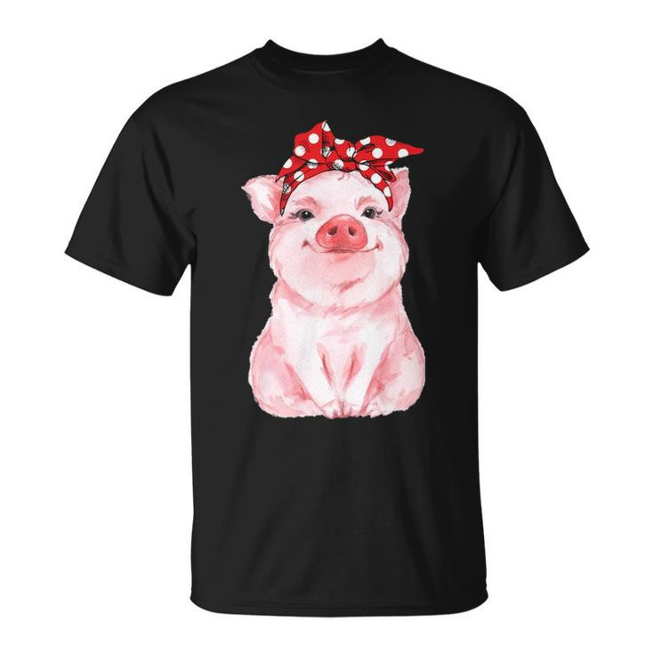 Cute Pig With Bandana T-Shirt